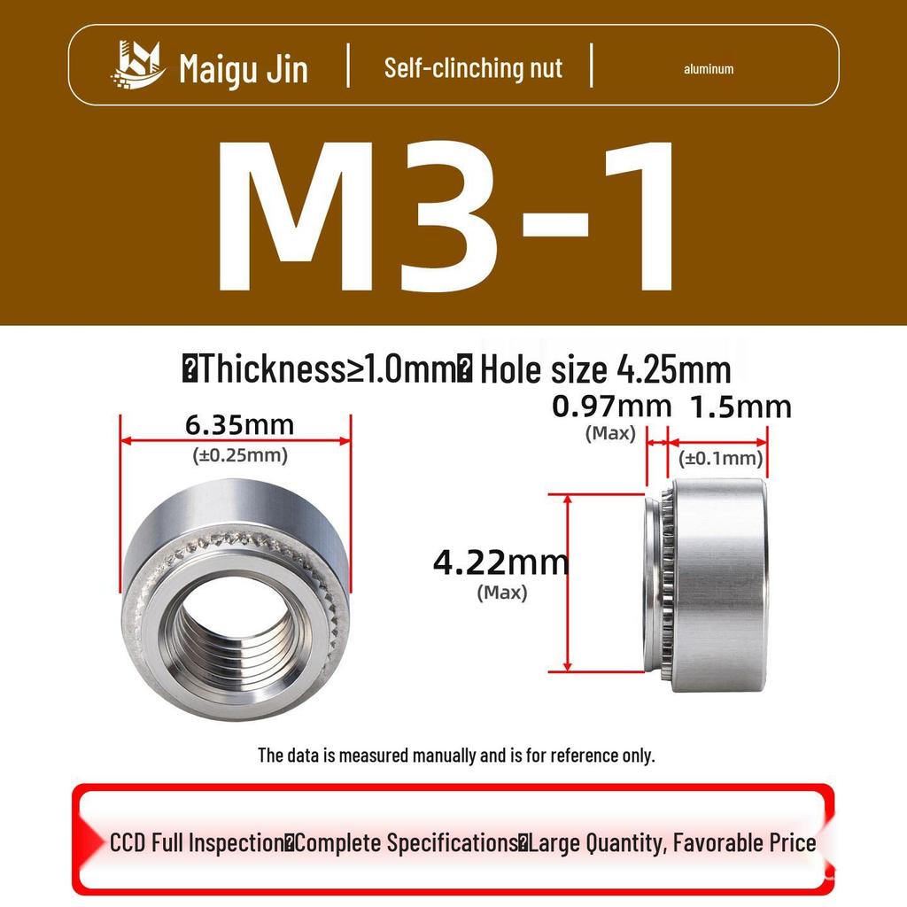CLA-M2 To M8 Aluminum Alloy Rivet Nut Serrated Pressure Plate: High-Strength Riveting Solution