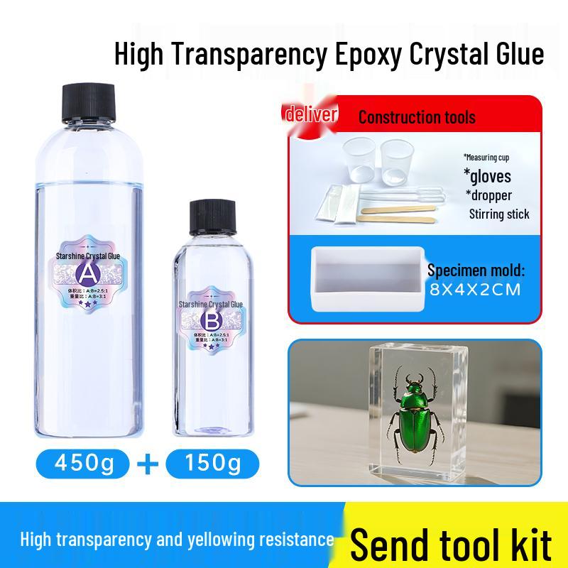 Epoxy Resin AB Glue - Crystal Hard Handmade Specimen & DIY Set