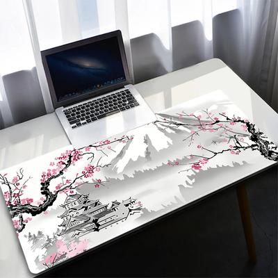 White Sakura Deskmat Japan Cherry Blossom Mouse Pad Office Gaming Mousepad Keyboard Pad NonSlip Office Carpet Laptop Mouse Mats
