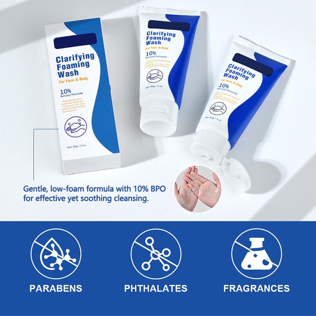 Benzoyl Peroxide Foaming Facial Cleanser 85g -acne Oil Control Gentle Cleansing Facial Cleanser