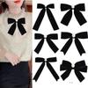 ' 1 Stück Schwarze Samt Schleife Brosche Perlen Krawatte Für Damen Kleidung Ausschnitt Minimalistische Dekoration Band Krawatte Schmuck Zubehör