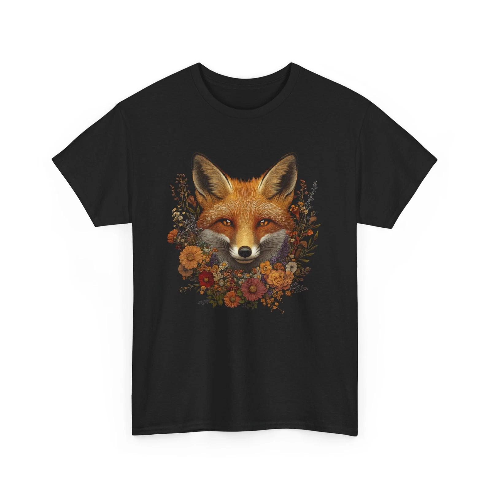 Fall Aesthetic Shirt | Autumn Leaves Pumpkin Spice| Fox Head Flowers Floral tee S