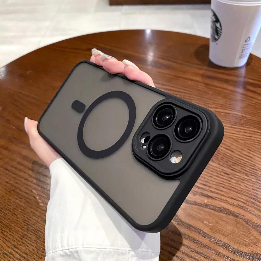Luxury For Magsafe Wireless Charging Magnetic  Case For iPhone 15 14 Plus 11 12 13 Pro Max Clear Matte Bumper Shockproof Cover