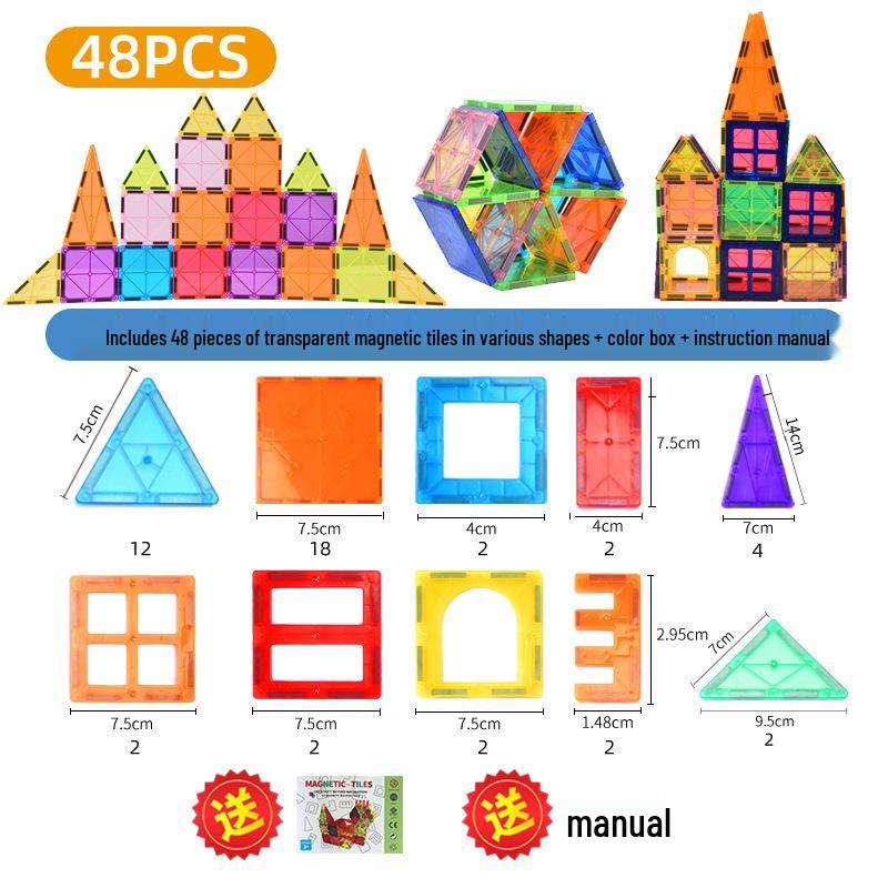 Colorful Magnetic Building Blocks for Kids - Strong Magnetic Window Sheets