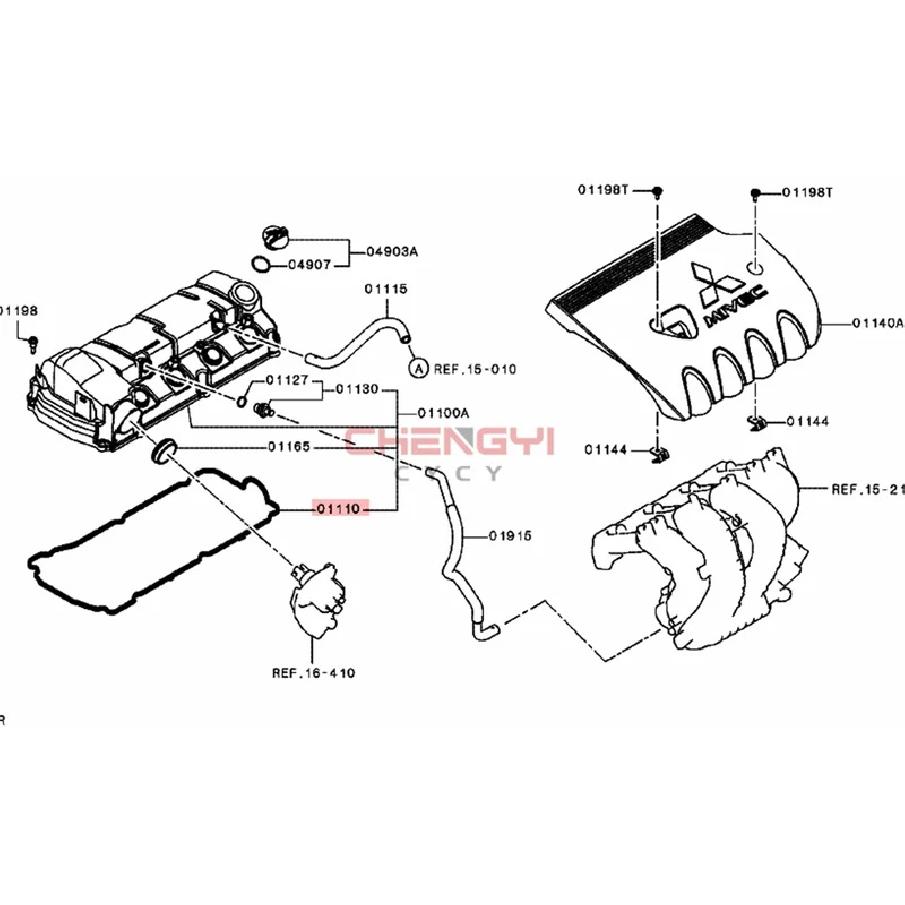 4J11 4J12 Rocker Cover Gasket Engine Valve Cover Gasket For Outlander CX6A CY6A GA4W GA9W GF7W GF8W 1035A698