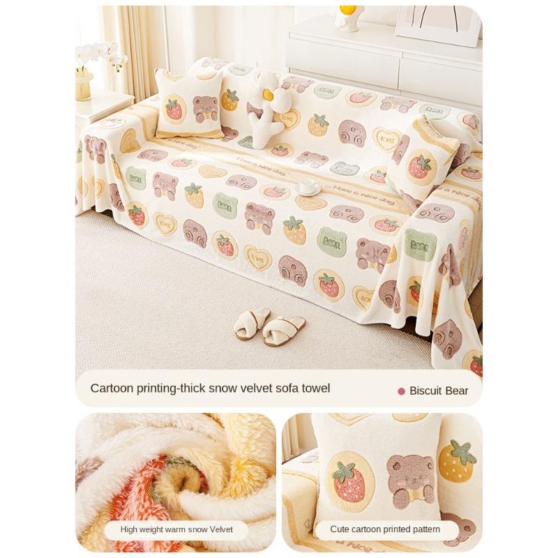 

Универсальное тканевое полотенце для дивана со снежинкой, зимнее толстое плюшевое новое противоскользящее диванное одеяло с рисунком ветра 180*130cm