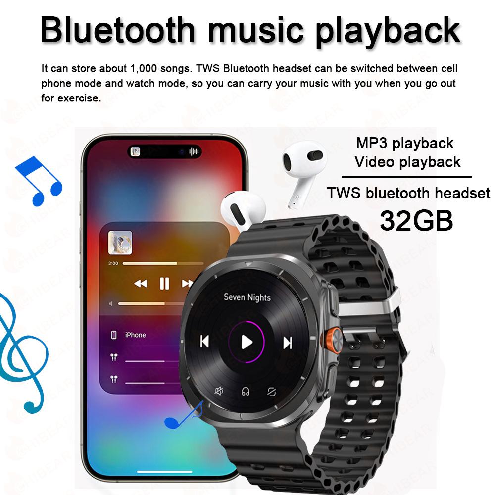 2025 New Smartwatch Watch 7 Man Woman Sports Outdoor Compass Bluetooth Call 32GB NFC Heart Rate Weather For Samsung Smartwatch