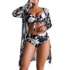 Women's Sexy Split Print Swimsuit Long Skirt Set (3 Sets)