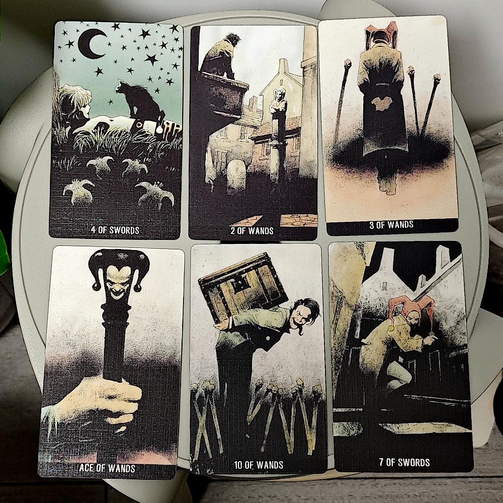 Baralho de Tarô Joker 12*7cm Em Caixa Rígida 78 Peças Cartas de Tarô Góticas Sombrias Impressas em Cartolina 350GSM com Dupla Embossagem