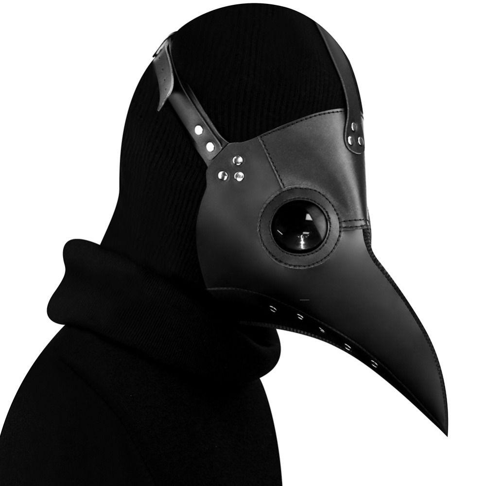 Retro Long Nose Beak Steampunk Bird Mask Funny Cartoon Plague Doctor Mask Plastic Halloween Bird Mask Nightclub