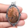 Pendant Stick Agate Gemstone Handmade Gift For Her Silver Jewelry 2.25"