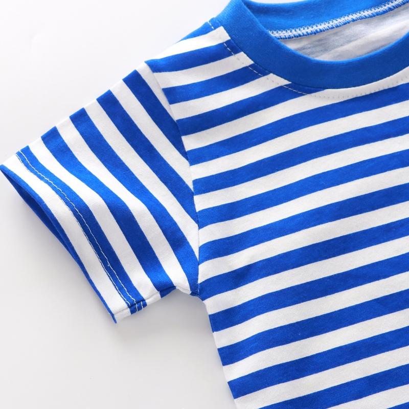 Boys Girls Striped T-Shirts Children's Clothing Casual Short Sleeve O-Neck Cotton Tops Tees Kids Clothes Summer