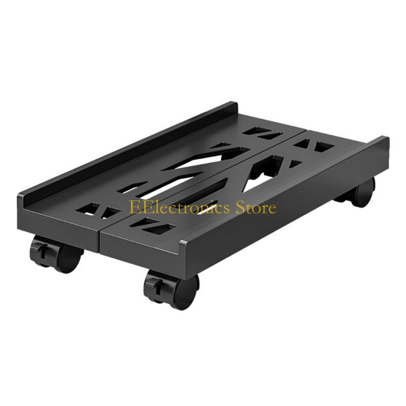 B03C Rolling PC Case Holder Computer Tower Stand Stable Construction Under Desk Holder for Office and Home Use