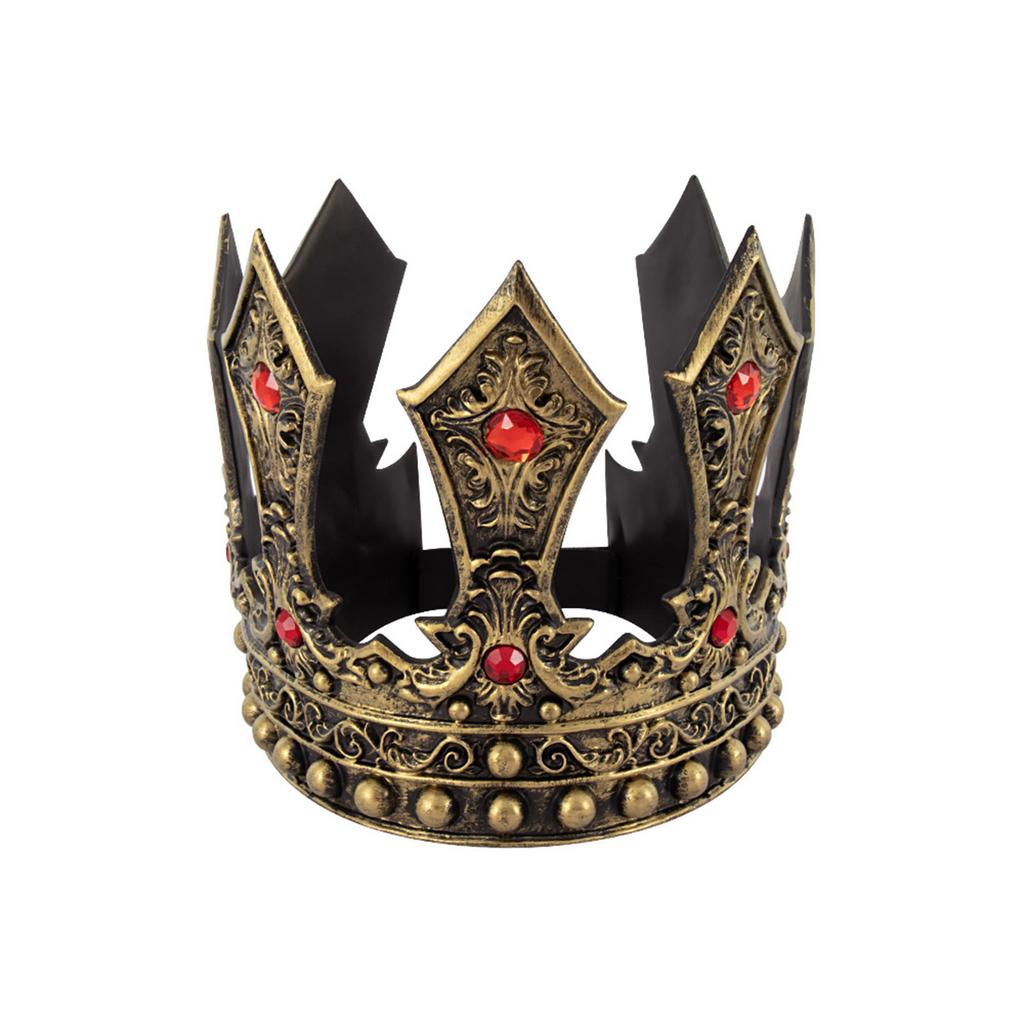 Vintage Luxury King Crown Cosplay Headpiece for Parties and Weddings Adjustable Size Props Crownpiece Roleplay Accessory