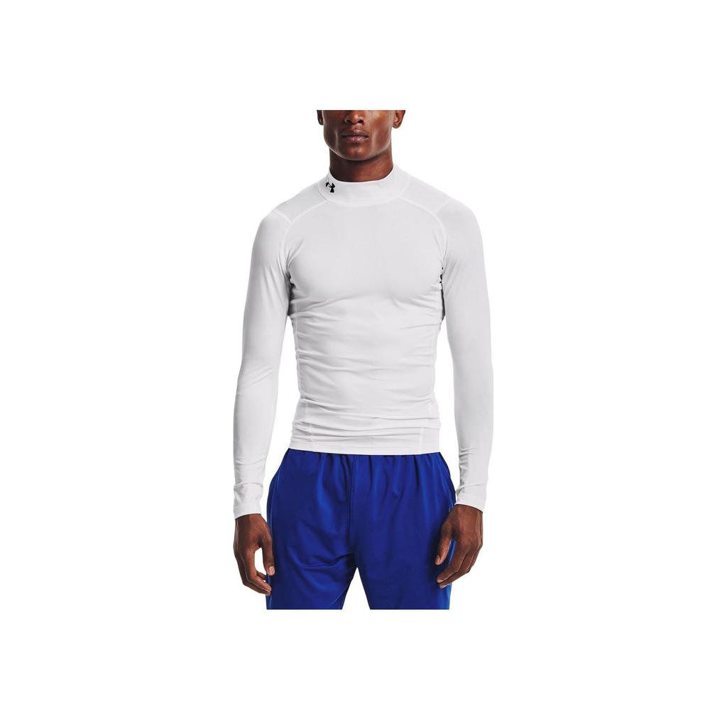 Under Armour Solid Color Logo Print Pullover Long-Sleeve T-Shirt Men Tops White 1369606-100