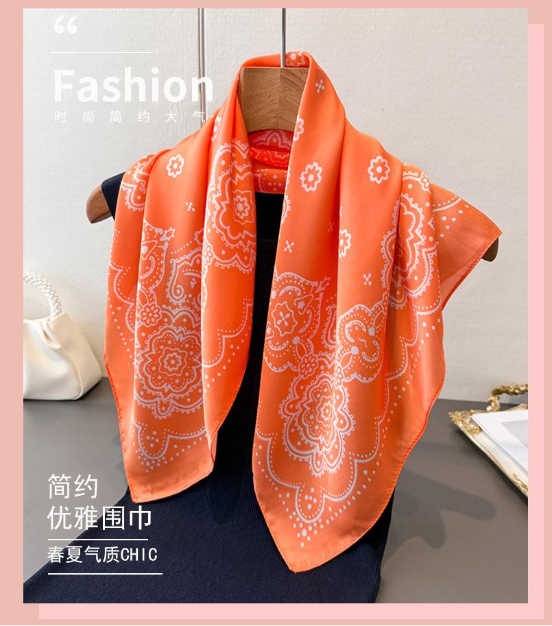Retro Ethnic Style Simulation Silk Printing Square Scarf Shawl Scarf High-end Neck Small Square Scarf Headscarf Silk Scarf Scarf