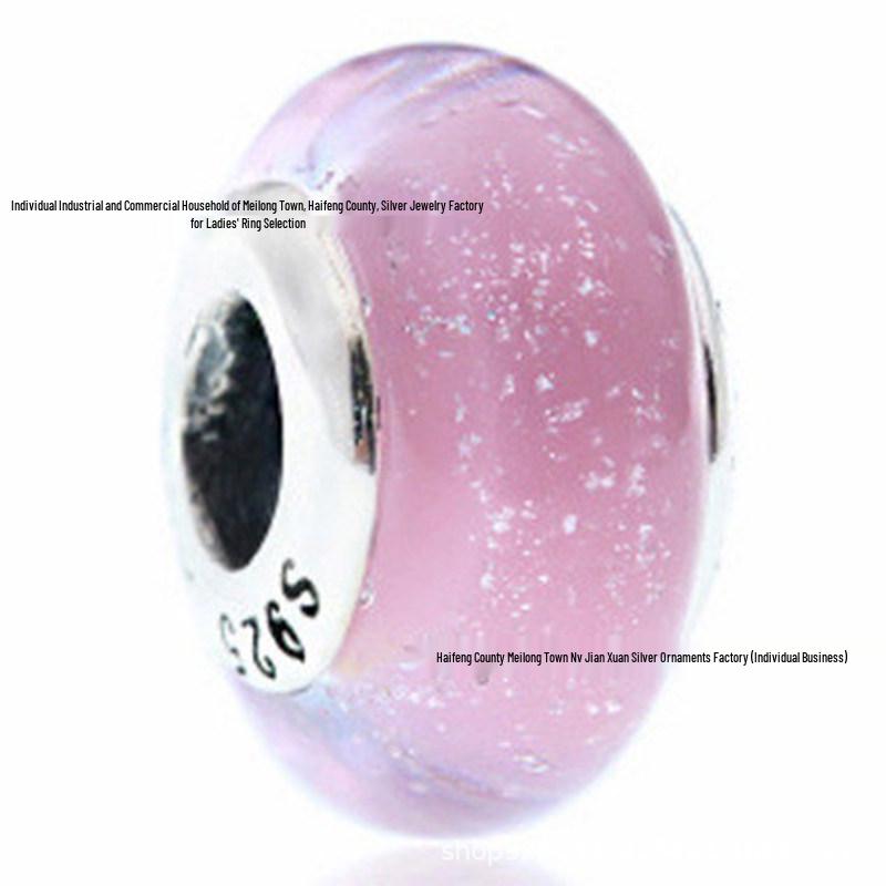 Colorful Starry Sky Luminous Glass Beads Bracelet DIY Accessories - 925 Sterling Silver 925 Sterling Silver 5