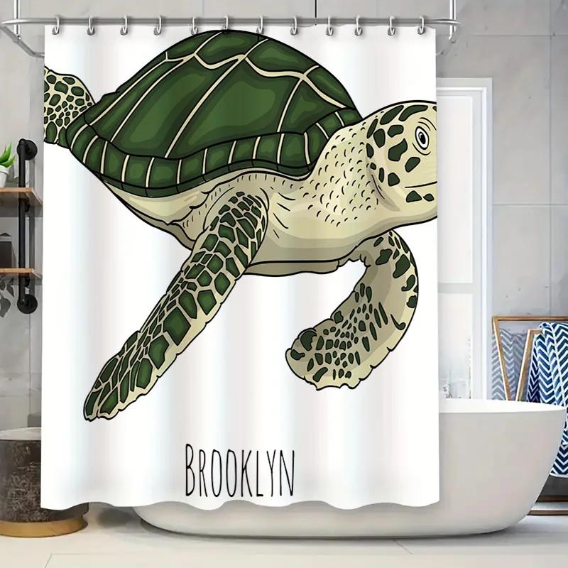 Bathroom Shower Curtain Fabric Printed Decorative Hanging Waterproof for Bathtub W90XH180cm