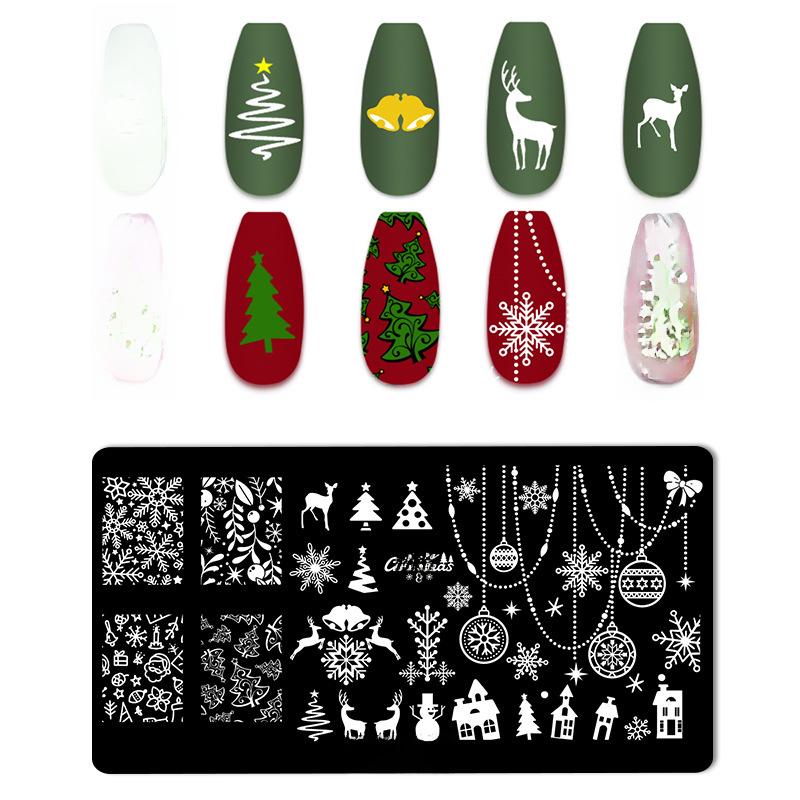 Nail Art Silicone Stamp & Geometric Steel Plate Set