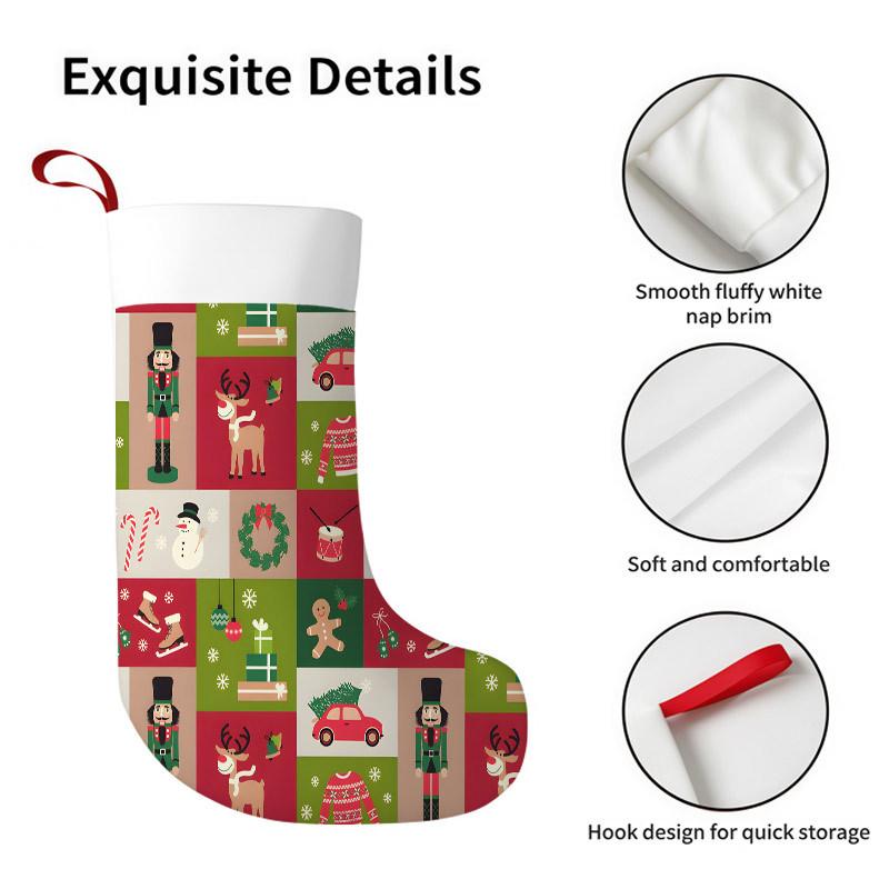 Christmas Decoration Fireplace Hanging Stocking Christmas Stockings 1pc 45.72 Cm, Christmas Nutcracker Reindeer Sweater