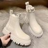 Retro Thick-Soled Women Winter Comfortable Chelsea Boots Women Elegant Autumn Fashion Ankle Short Outdoor Shoes For Women