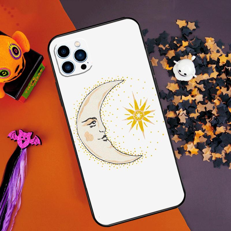 Sun Moon Art Bumper Case For iPhone 15 16 14 Pro Max 11 12 13 Pro Max Mini XR 16e 16 15 Plus Phone Cover