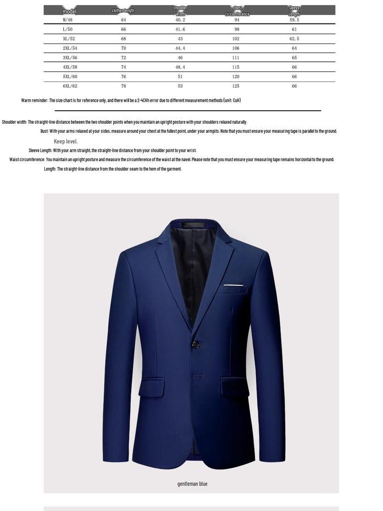 2024 Plus Size Slim Fit Solid Color Business Blazer