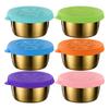 6Pcs Multipurpose 304Stainless Steel Condiment Holders Condiment Cups Snacks Container with Lid for Meal Organization