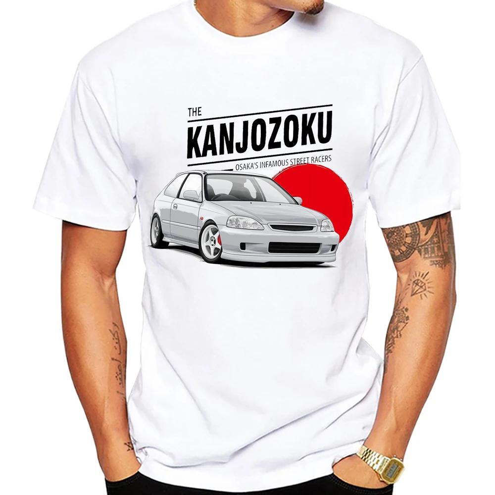Civic Type R EG6 Legenda auta Tričko Nové Letní Pánské Krátký rukáv Vintage Hip Hop Chlapecké Ležérní Trička Harajuku JDM Bílá Trička