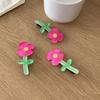 Cute Plastic Bangs Clip Women Hair Clip Headwear Korean Style Hairpin Pink Flower Barrette