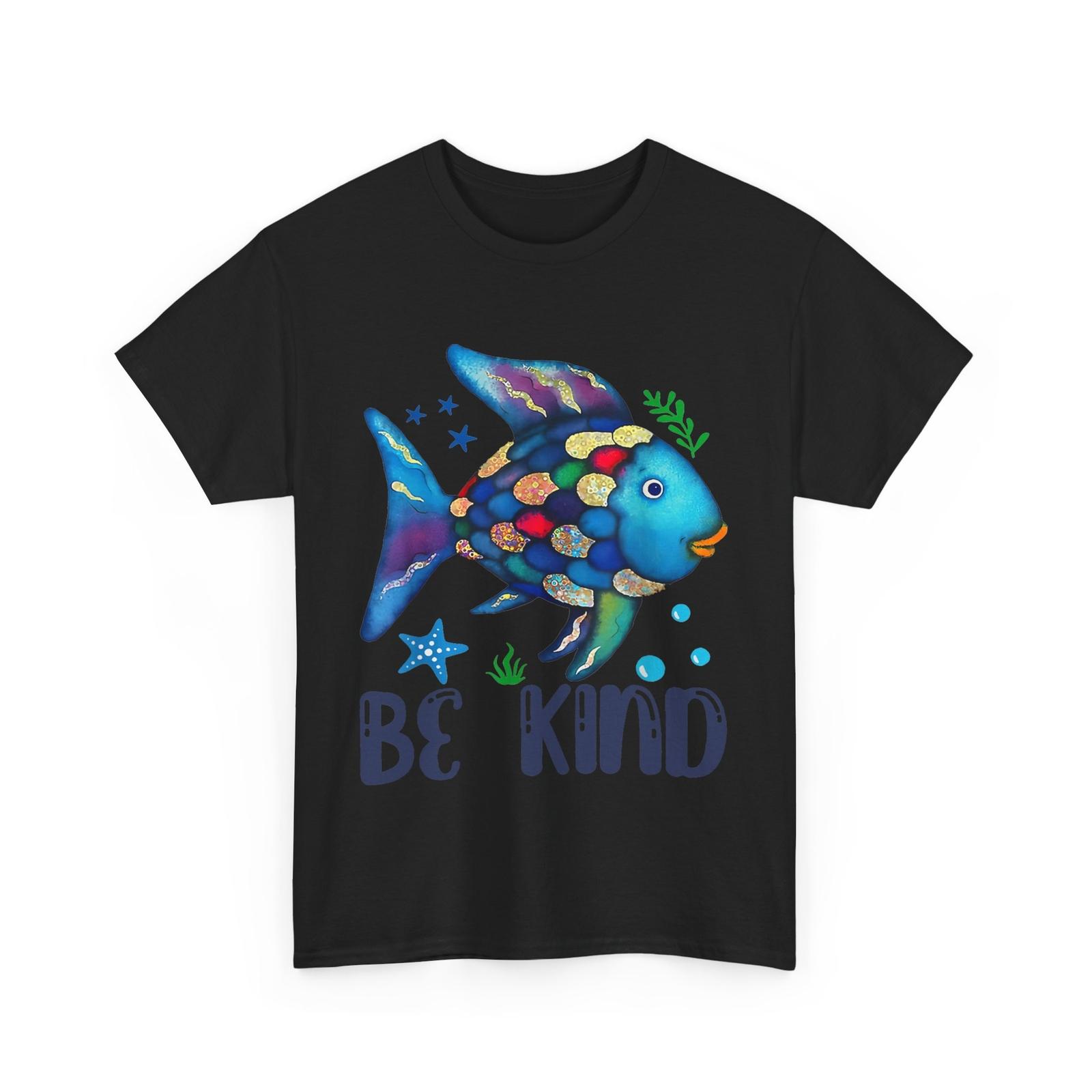 Be Kind Fish Rainbow Shirt, Books Reading Fans Bookish Teacher Cute T-shirt XL