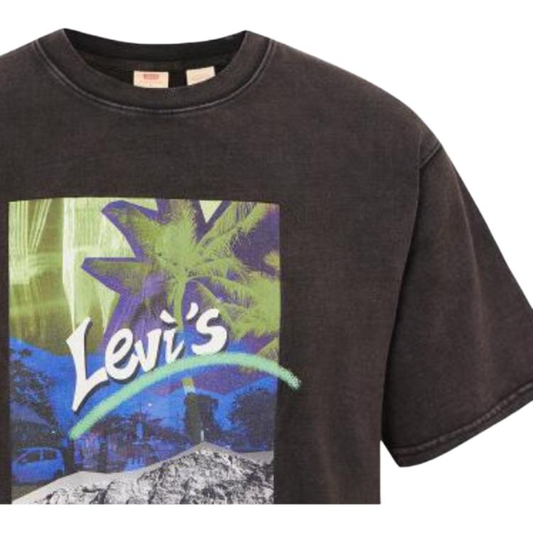 Levis Graphic Print Crew Neck Short Sleeve T-Shirt Men Tops Black A6403-0000