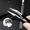 3Pcs/set Clamping Ceramic Tweezers, Stainless Steel Contrast Tweezers, Anti-magnetic and Anti-acid Precision Clamping Pointed Elbow Clamping Tool