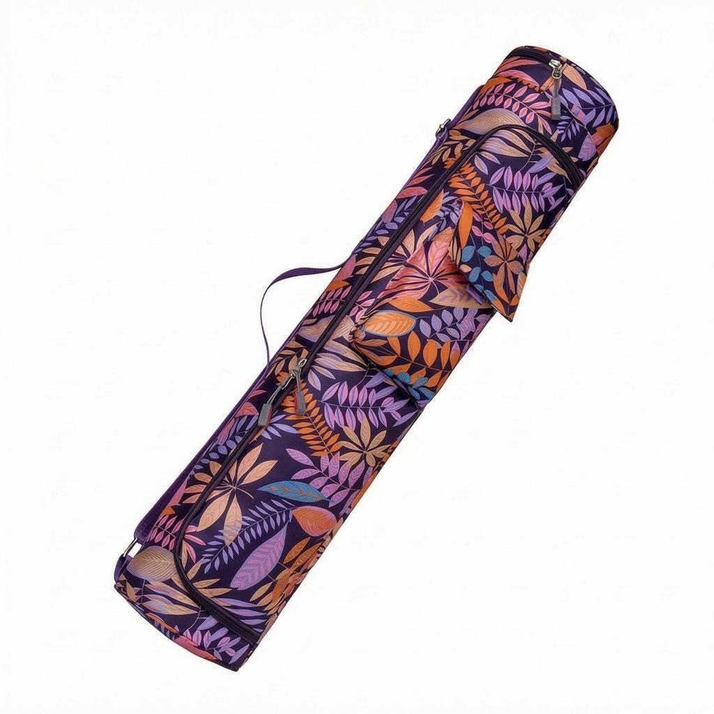 Waterproof Exercise Bag Floral Pattern Cylindrical Zippered