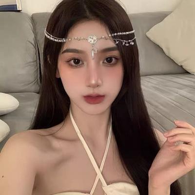 Fairy Lolita Headpiece Luxurious Bridal Forehead Chain Wedding Hair Accessories Exclusive Rhinestone Headband For Hanfu Dress