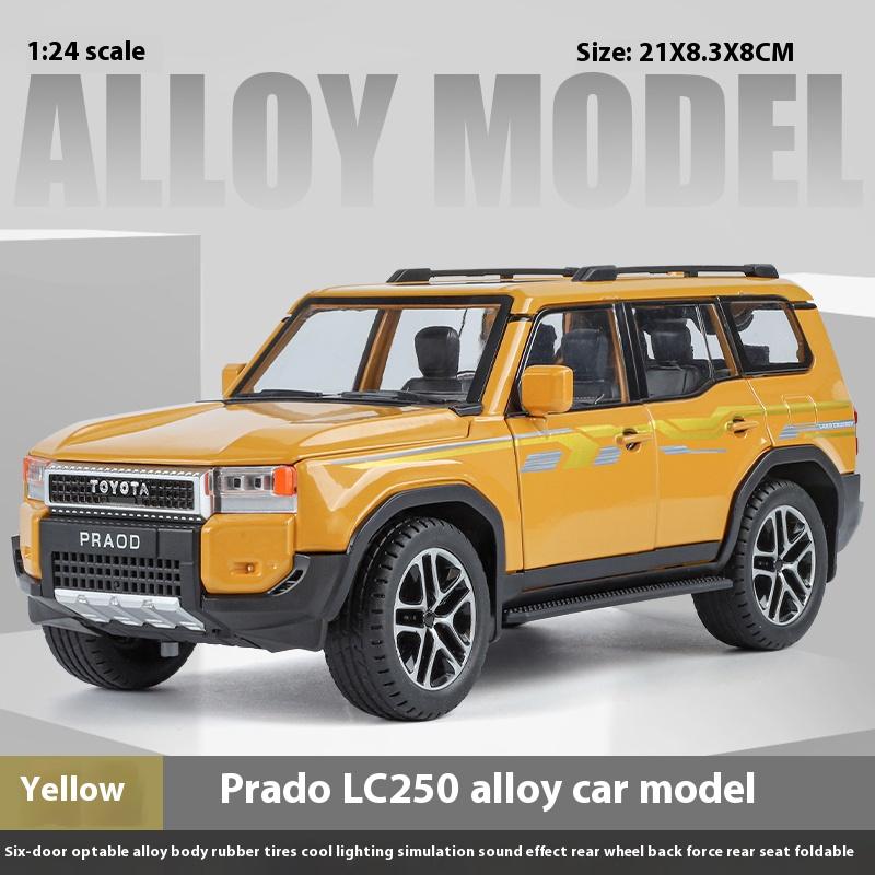 New 1:24 Land Cruiser Prado LC250 SUV Alloy Die Cast Toy Car Model Sound and Light Children's Toy Collectibles Birthday Gift