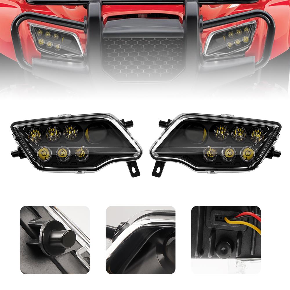 ATV UTV SXS LED Headlights Assembly for Honda Pioneer 1000 700 520 500 Rancher 420 Foreman 500 Rubicon Talon 1000R Accessories