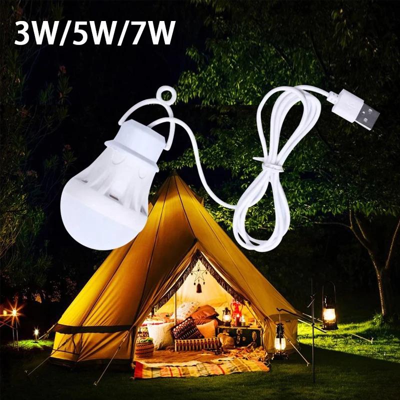 USB switch Lamp Bulb 5V Portable Camping Lantern Lamp LED USB Power Reading Book Light For Outdoor Camping Tent Light