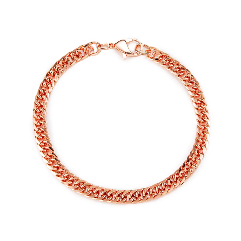 Vinterly Cuban Chain Pure Copper Bracelets for Men Women Adjustable Lobster Clasp Punk Anti-scratch 7-10.5 Inch Jewelry Charm