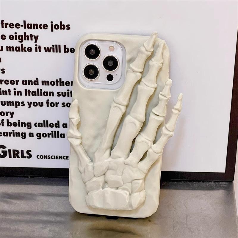 

Темный стиль скелет кость руки Хэллоуин креативный 3D рельеф подходит для 11 телефон чехол 15PRO Apple 12promax бездна