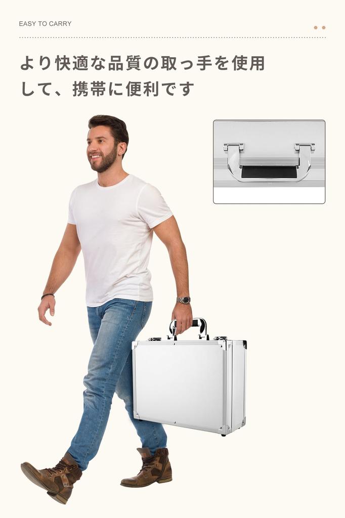 DODOGOD New Aluminum Alloy Tool Box Storage Box with Removable Dividers Multifunctional Tool Box Aluminum with Lock Attache Case Valuables Storage Box
