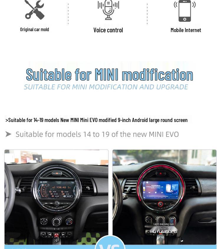 BMW MINI Center Console Android Upgrade: New Big Screen with CarPlay Navigation