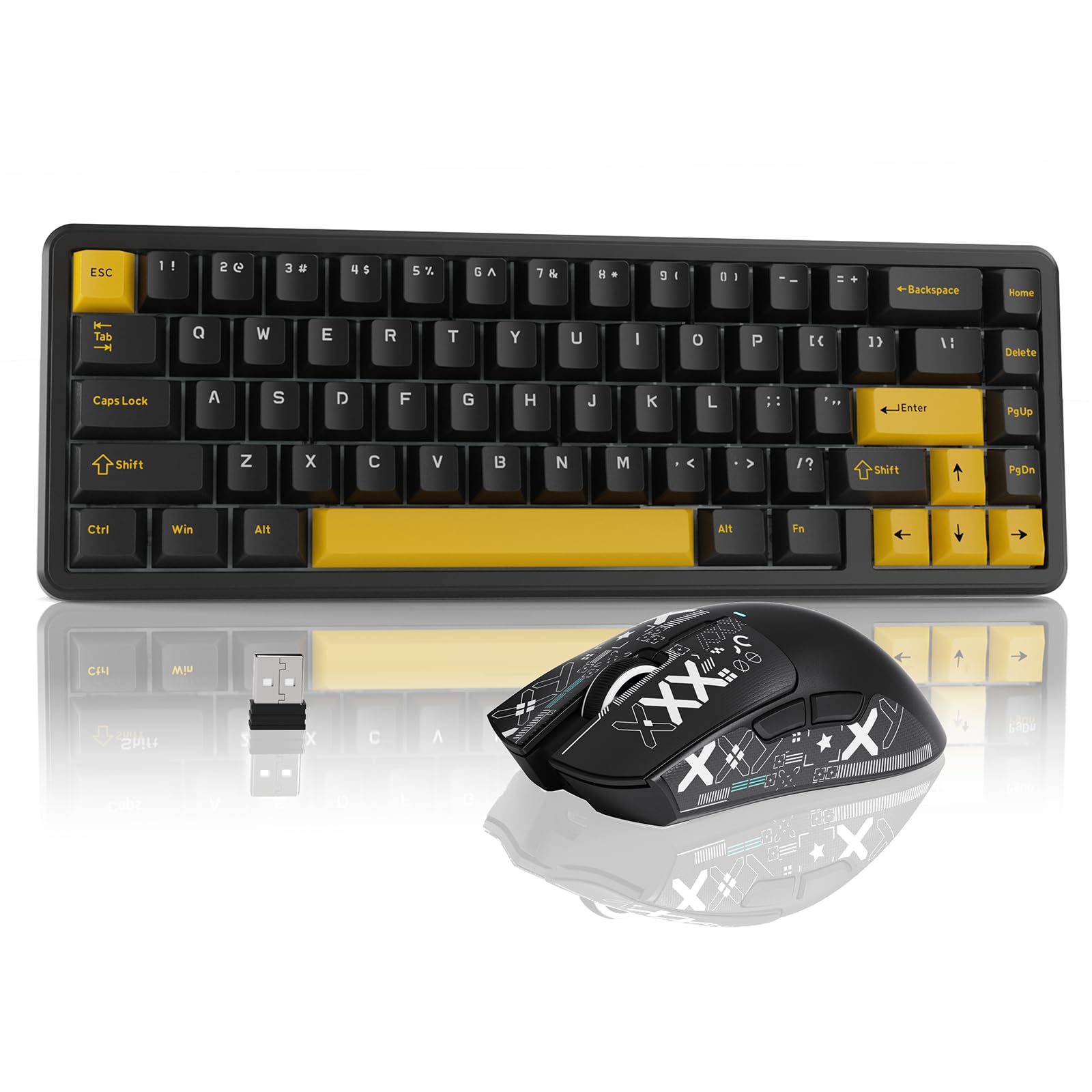 

ATTACK SHARK Rapid Trigger Gaming Keyboard and Mouse Set X65HE with Magnetic 8KHz Polling Lightweight Wireless Gaming Switches, 0.01mm, Rate, R1,