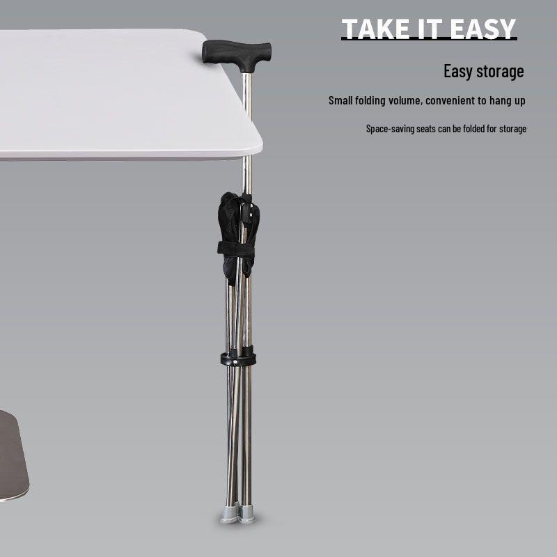 Anti-Fall Foldable Portable Cane Stool: Lightweight Retractable Tripod Seat and Trekking Pole