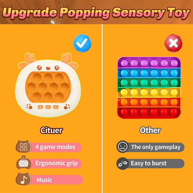 Pop Light Fidget Game Quick Push Bubble Game Uchwyt Zabawki Chłopcy i dziewczęta Zabawki antystresowe z automatem do gier LED Łagodzą zabawki stresowe
