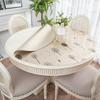 Round Table Tablecloth Pvc Soft Plastic Glass Waterproof, Oil-Proof and Scalding-Proof, Leave-In Round Impervious Dining Table Mat Household