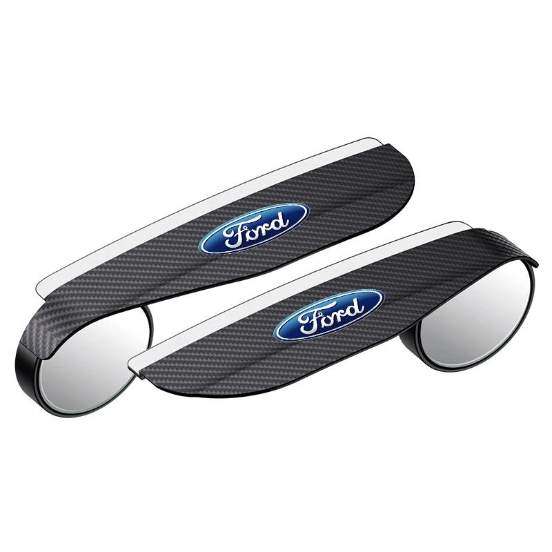 

Hot 2x Car Rearview Mirror Rain Eyebrow Visor Small Round Mirror For Ford S MAX Ranger Focus Fiesta Mondeo Escort KA Ecosport Ev