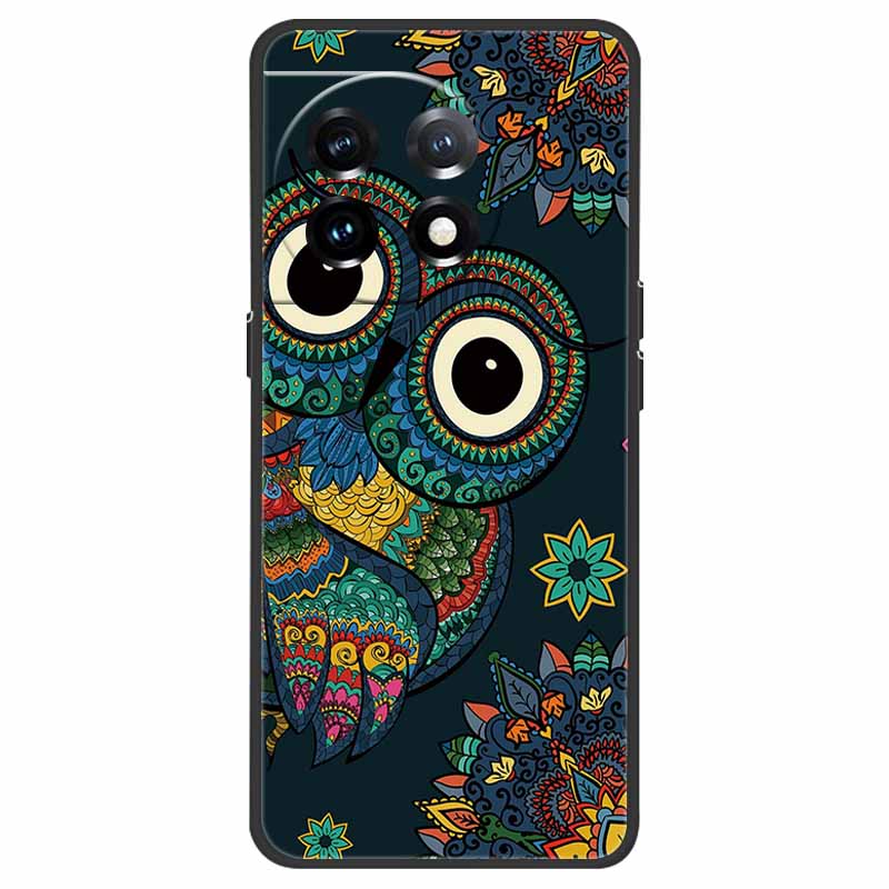 For OnePlus 11 5G Case One Plus 11R Flower Marble Black Bumper Soft TPU Silicone Cover for OnePlus 11 / 11R 5G Phone Cases Capas