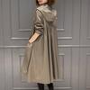 2026 Korean Style Mid-Length Hooded Trench Coat - Women's Slimming Solid Color for Spring/Autumn