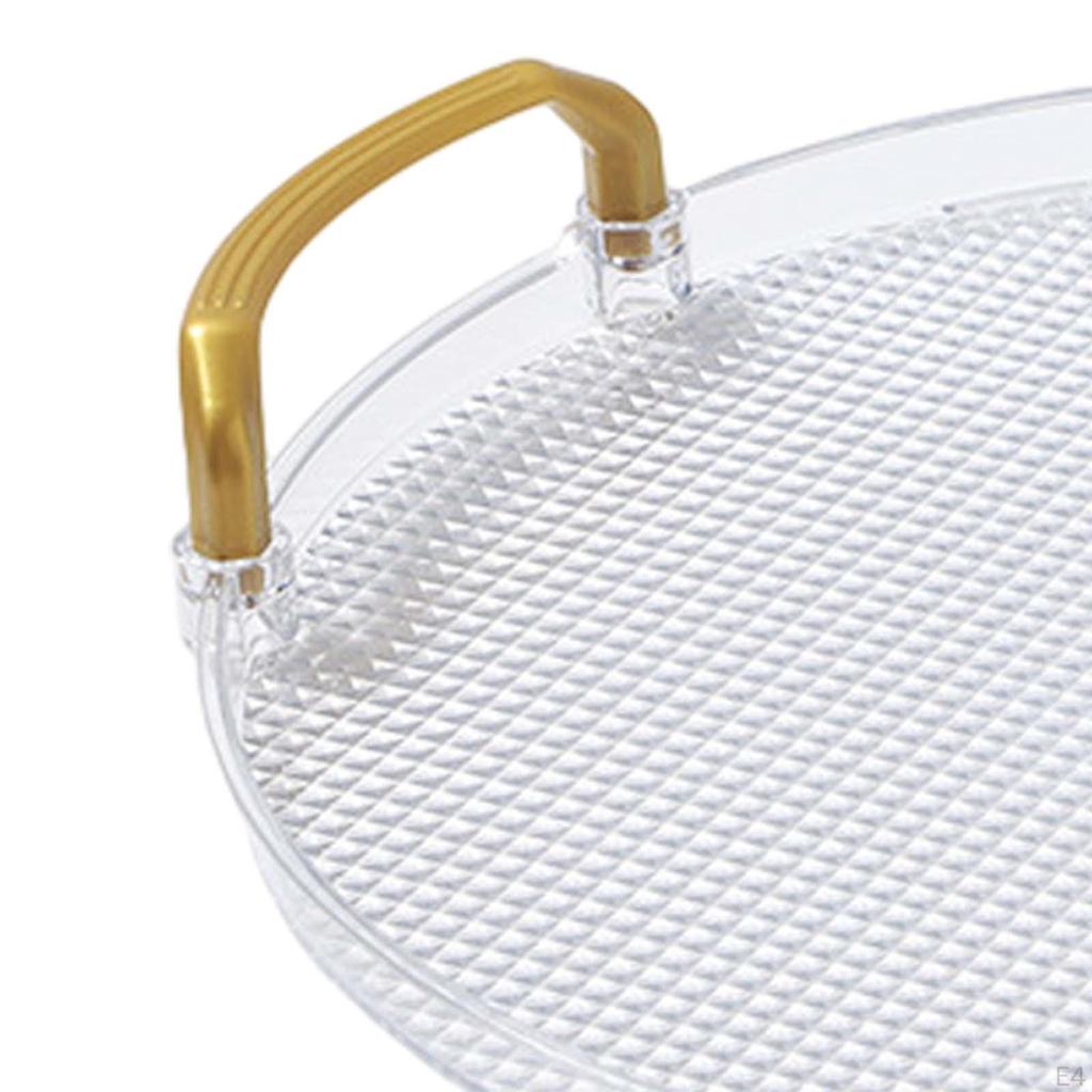 Decorative Tray Dish Snack Plate Elegant Food Modern Tea Cup Holder Round with Handles for
